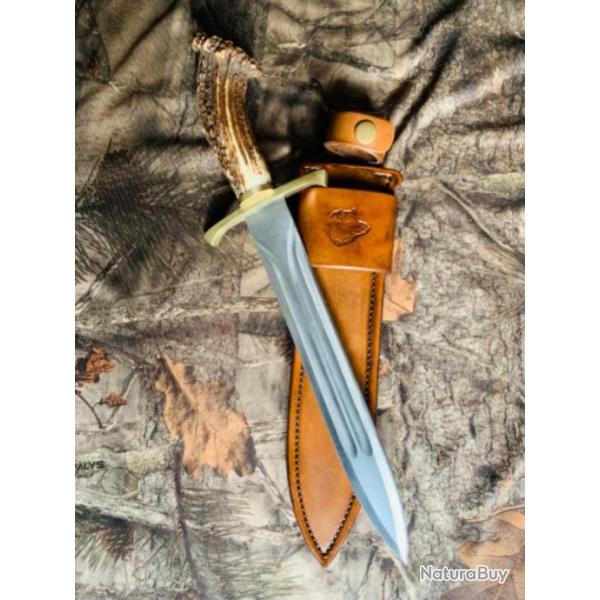 dague de chasse artisanale /bois de cerf 2
