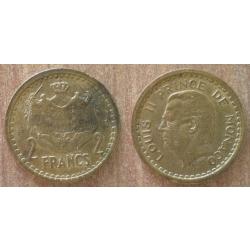 Monaco 2 Francs 1945 Louis 2 Prince Pièce Principaute Franc