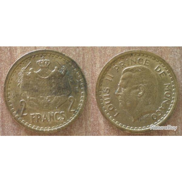 Monaco 2 Francs 1945 Louis 2 Prince Pice Principaute Franc