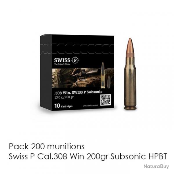 100 Cartouches Swiss P Cal.338 lapua mag 250gr HPBT 