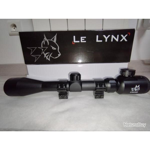 Lunette LE LYNX - OPTICS 3-9x40 rticule LUMINEUX + housse pour lunette Spica ( neuf )+couvercles