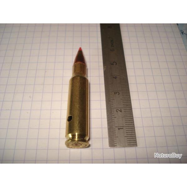 une cartouche de 6.8 remington SPC neutralise ogive pointe plastique tui perc amorce percute