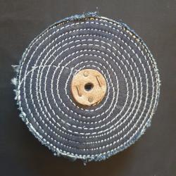 Disque de polissage en JEAN Coton 150 mm Epais. 25 mm NEUF ( Polissoir / Polir / Polisseuse )