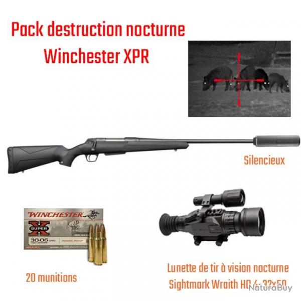 Pack Nocturne Winchester XPR Canon filet avec silencieux 6.5 creedmoor