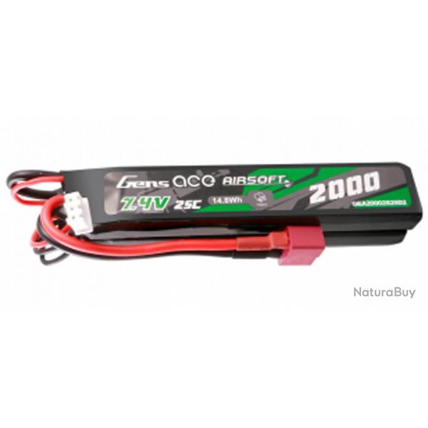 Batterie 7,4v 2000 mah T-dean-7,4v 2000 mah 25C 2 lments