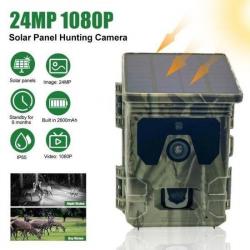 Caméra de Chasse Solaire1080P 24MP angle 120°-36pcs 850nm LED super Vision Nocturne IP66