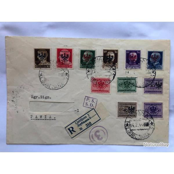 Enveloppe timbre Occupation SLOVENIE 1943