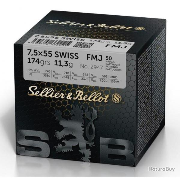 SELLIER BELLOT cal.7,5x55 Swiss FMJ /50 k31-k11