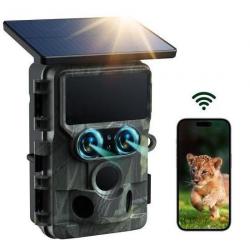 Caméra de chasse solaire CAMPARK - Double objectif 60MP 4K UHD nocturne 20m - Bluetooth/WIF IP66