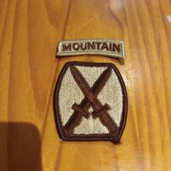 Patch armée us 10th INFANTRY DIVISION mountain beige ORIGINAL