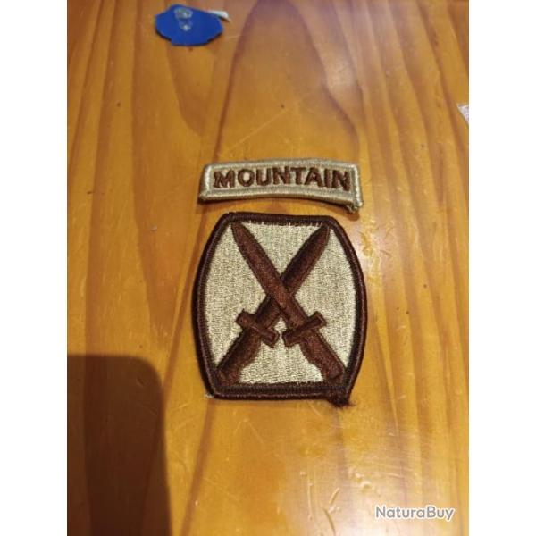 Patch arme us 10th INFANTRY DIVISION mountain beige ORIGINAL