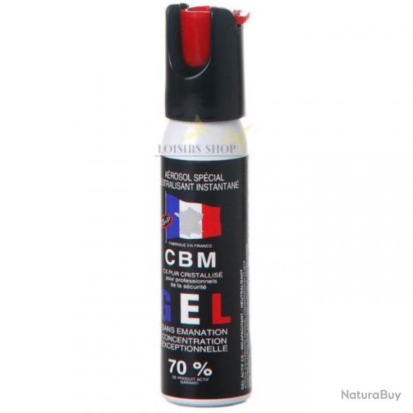 Bombe lacrymogne GEL CS 25ml scurit 1/4 de tour CBM (fabriqu en France)