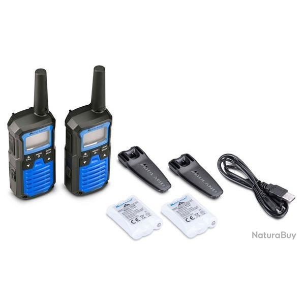 Lot de 2 Talkie Walkie Midland XT50 pro noir/bleu