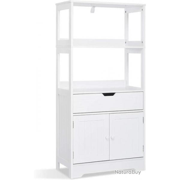 Meuble de Salle de Bain - Meuble de Rangement avec Etagres Tiroirs et Armoire