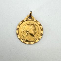 Médaille en Or 18 carats - Pendentif catholique - Marie