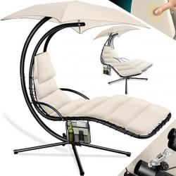 Chaise Longue Flottante avec Parasol : Détente et Confort | Chaise Longue Suspendue Jardin Terrasse