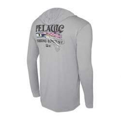 L-Shirt Pelagic Aquatek Lured Hooded S Grey