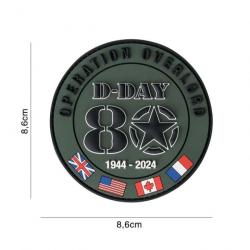 Patch 3D PVC D-Day 80 1944-2024 drapeaux Alliés