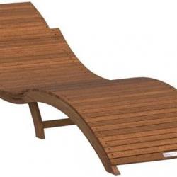 Chaise Longue Bois Acacia - Transat Ajustable Pliable - Certifié FSC - Modèle Ergonomique - Jardin