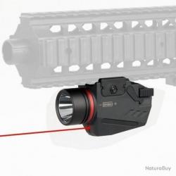 Promotion !!! 1 Lampe torche + laser pour arme tactique LED pour rail de ( 20 à 21 mm ) ( 150 LM )
