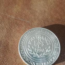 Pièce 100 francs argent 1990