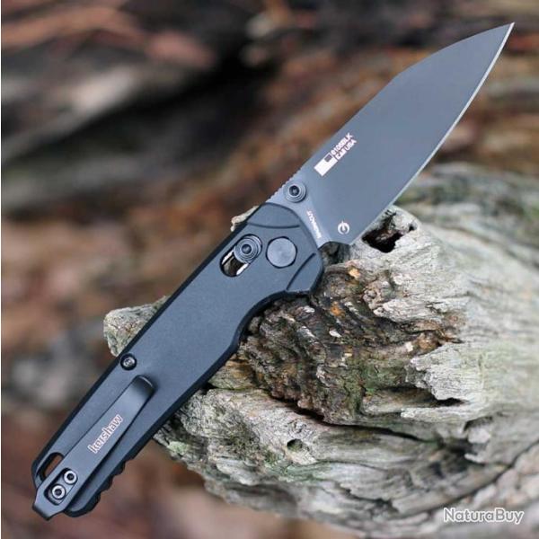 Couteau Kershaw Bel Air Black Lame Acier CPM-MagnaCut Manche 6061-T6 IKBS Axis Lock USA KS6105BLK