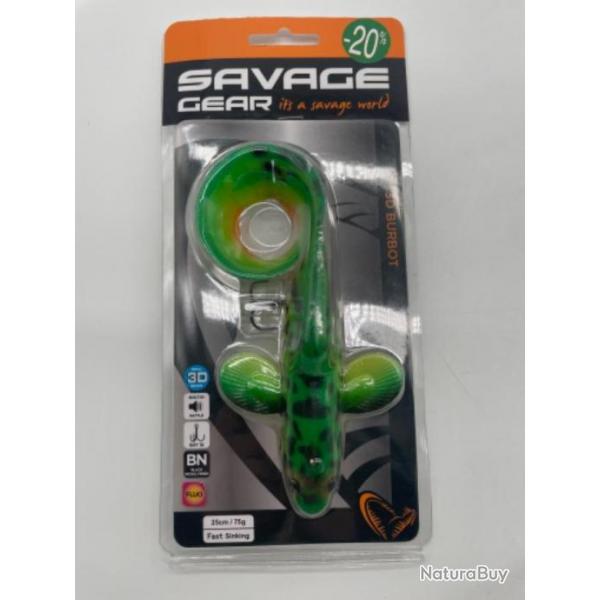 Leurre souple de pche Savage gear 3D burbot vert 25cm 75g