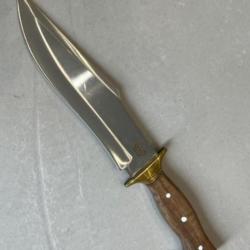 Couteau 35.5cm forgé LLF série CHASSE garde en laiton