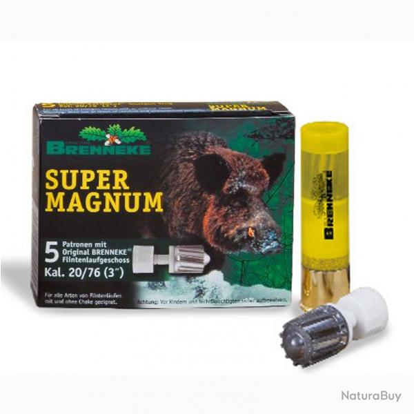 Cartouches Brenneke Super Magnum Cal.20/76 - Bote de 5 - Par 1