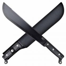 Couteau Machette SCK Black Stealth Dentelée + Etui de protection