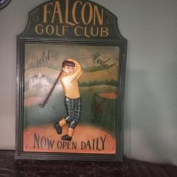 enseigne tableau " FALCON GOLF CLUB "  1980