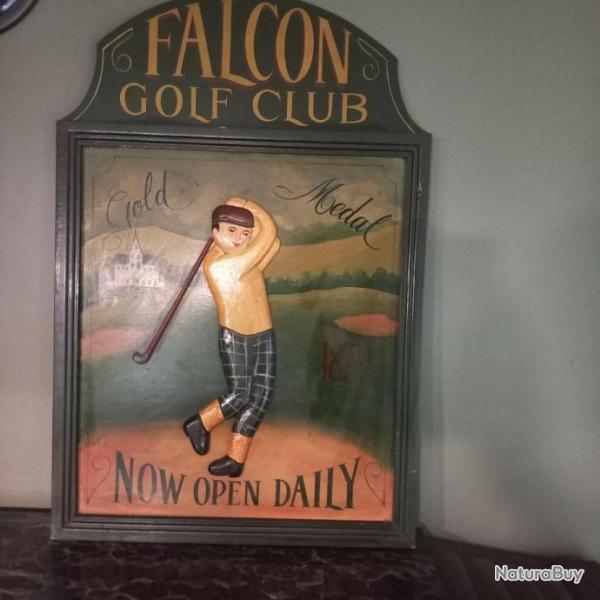 enseigne tableau " FALCON GOLF CLUB "  1980