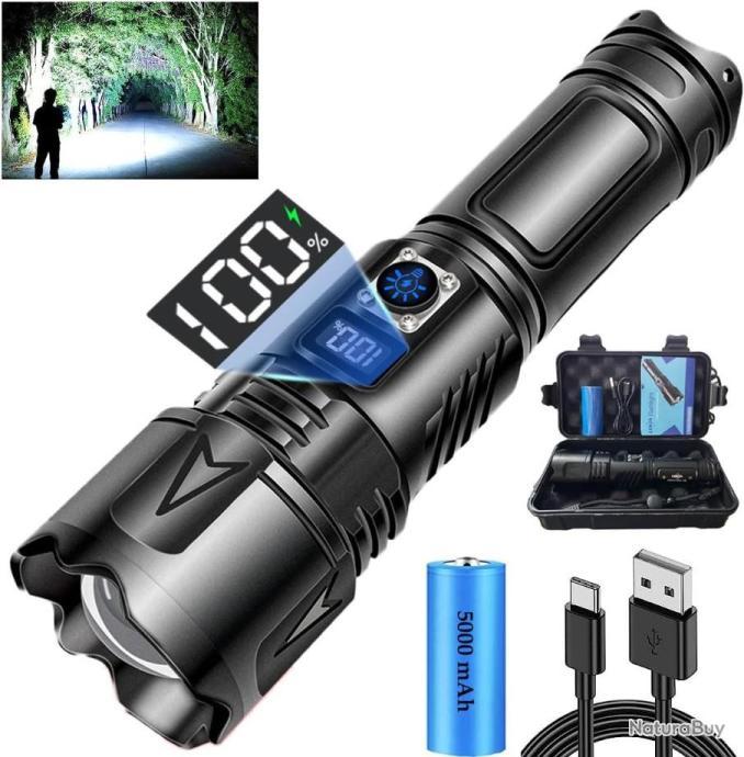 Lampe torche aluminium NX TRACKER PRO LED COB 8000 lumens rechargeable - Lampe de poche | AllBatteries