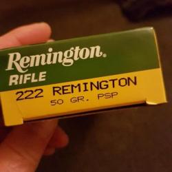 Lot de balles calibre 222 remington 50 grs , psp .