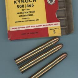 500 / 465 KYNOCH  Munition Collection  1/2 blindée origine.