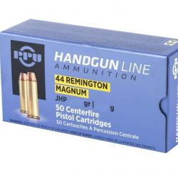 PPU Cartouches Calibre 44 REMINGTON MAGNUM JHP 180grs - Boite de 50 unités