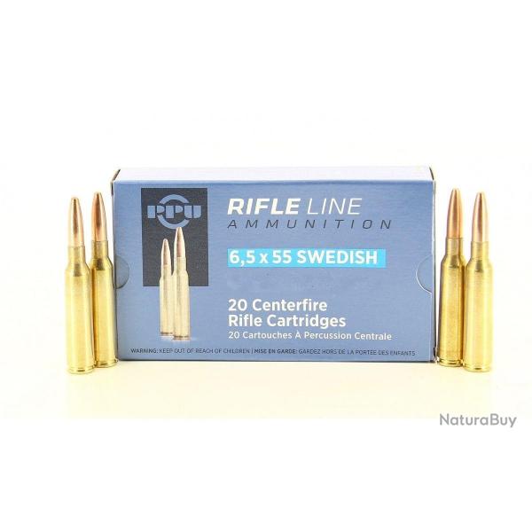 Cartouches PPU Calibre 6,5x55 SWEDISH HPBT 120grs - Boite de 20 units