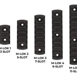 Set de 5 rails PICATINNY - Fixation M-LOK - Polymère - Marque Saber Gears