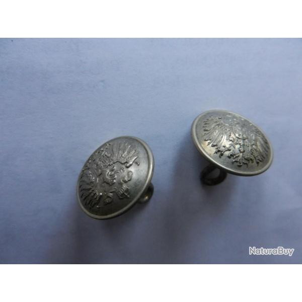 paire de boutons imprial allemands 1870 1914 pour paulettes - diamtre 17 mm