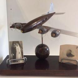 Maquette de Bureau Avion en Bois Palissandre Époque Art Déco 1930 - 1940 Design