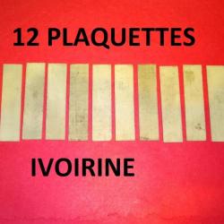 lot de 12 PLAQUETTES IVOIRINES de couteaux - VENDU PAR JEPERCUTE (D24B100)