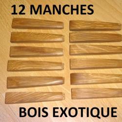lot de 12 manches en BOIS EXOTIQUE couteaux cuillère fourchette - VENDU PAR JEPERCUTE (D24B59)