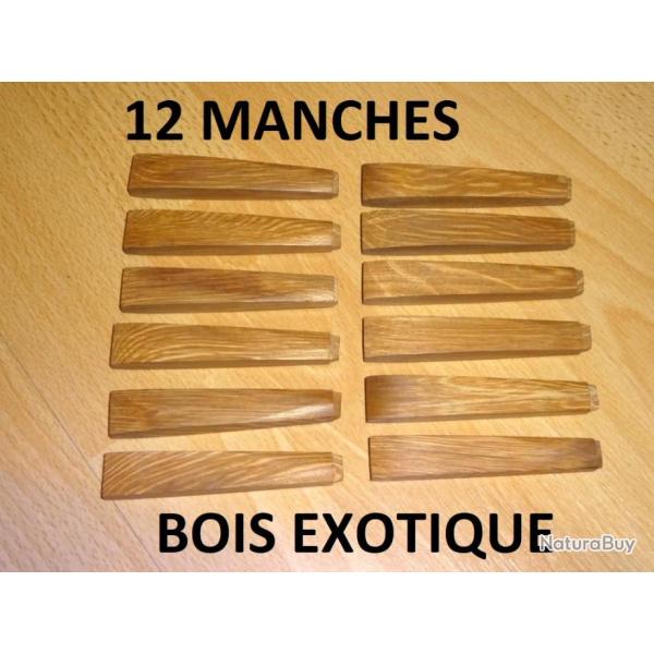 lot de 12 manches en BOIS EXOTIQUE couteaux cuillre fourchette - VENDU PAR JEPERCUTE (D24B59)
