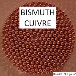 BISMUTH CUIVRÉ en #8 / 1000gr / Diamètre 2.25mm / Billes de substituts / Densité : 9.6 g/cm3