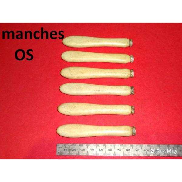 lot de 6 manches en OS + VIROLLES couteaux cuillre fourchette - VENDU PAR JEPERCUTE (D24B61)