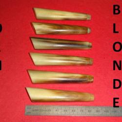 lot de 6 manches en CORNE BLONDE couteaux cuillère fourchette - VENDU PAR JEPERCUTE (D24B72)