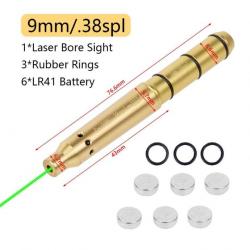 Collimateur laser à mettre en bout de canon calibre 9mm 38 special 357 magnum - Laser vert