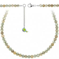 Collier en pierre de lune grise - Perles rondes 6 mm - 50 cm