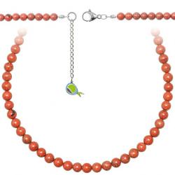 Collier en jaspe rouge - Perles rondes 6 mm - 43 cm