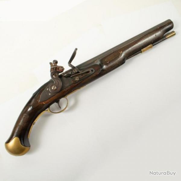 Pistolet anglais  silex type 'long sea service' - reproduction ancienne